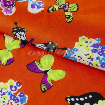 Плательная ткань "Софи" 7.1, 75 гр/м2, шир.150 см, принт бабочки - купить в Липецке. Цена 241.49 руб.