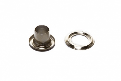 Люверсы металлические "ОмТекс", блочка/кольцо, (3 мм) - цв.никель - купить в Липецке. Цена: 0.18 руб.