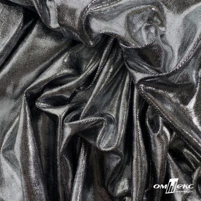 Трикотажное полотно голограмма, шир.140 см, #602 -чёрный/серебро - купить в Липецке. Цена 385.88 руб.
