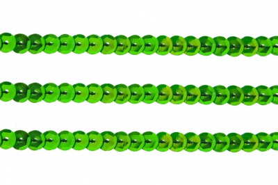 Пайетки "ОмТекс" на нитях, CREAM, 6 мм С / упак.73+/-1м, цв. 94 - зеленый - купить в Липецке. Цена: 297.48 руб.