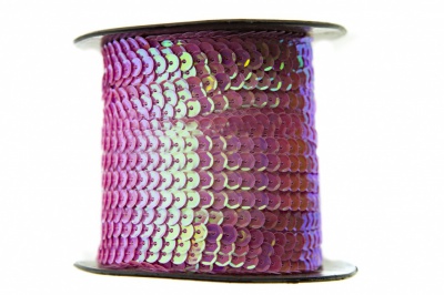 Пайетки "ОмТекс" на нитях, CREAM, 6 мм С / упак.73+/-1м, цв. 89 - розовый - купить в Липецке. Цена: 468.37 руб.