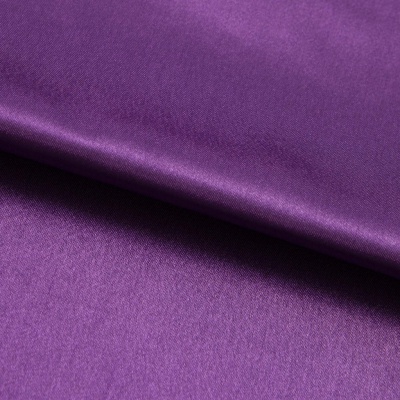 Поли креп-сатин 19-3536, 125 (+/-5) гр/м2, шир.150см, цвет фиолетовый - купить в Липецке. Цена 155.57 руб.
