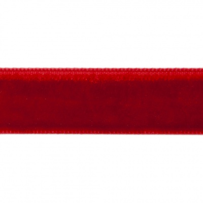 Лента бархатная нейлон, шир.12 мм, (упак. 45,7м), цв.45-красный - купить в Липецке. Цена: 392 руб.