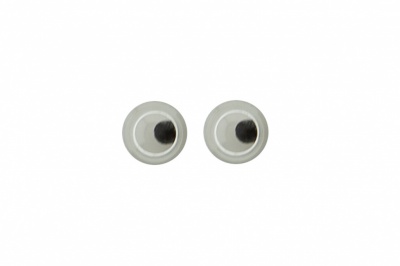 Глазки для игрушек, круглые, с бегающими зрачками, 3 мм/упак.100+/-5 шт, цв. -черно-белые - купить в Липецке. Цена: 25.40 руб.
