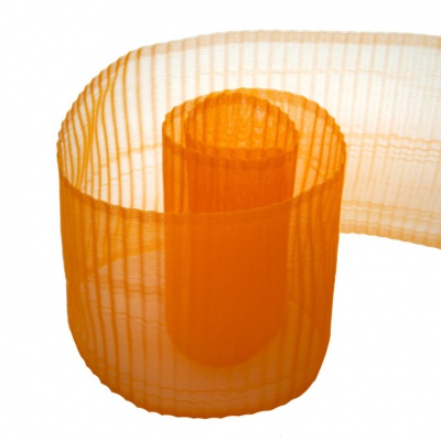 Лента капроновая "Гофре", шир. 110 мм/уп. 50 м, цвет оранжевый - купить в Липецке. Цена: 26.93 руб.