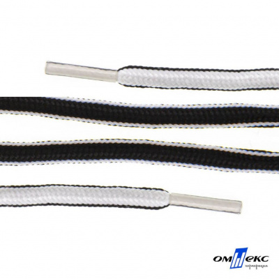 Шнурки #4-27, круглые 130 см, двухцветные (черно/белый) - купить в Липецке. Цена: 47.04 руб.