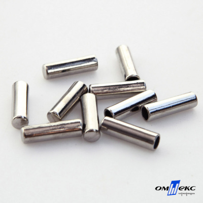 06033-Наконечник для шнура металл, отв. 4 мм, цв. никель - купить в Липецке. Цена: 6.08 руб.