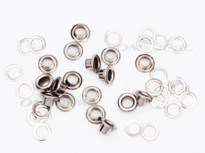 Люверсы металлические, блочка/кольцо, №3 (5 мм) упак.1000 шт- цв.никель - купить в Липецке. Цена: 215.60 руб.