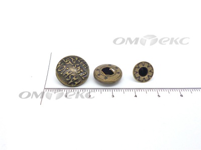 Кнопки металл 15 мм альфа антик с рис.№3  - купить в Липецке. Цена: 2.90 руб.