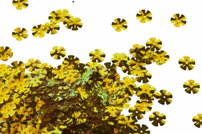 Пайетки "ОмТекс" россыпью,DOUBLE SIDED GOLD,цветок 14 мм/упак.50 гр, цв. 0460-золото - купить в Липецке. Цена: 80.12 руб.
