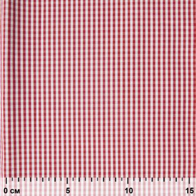 Ткань сорочечная Клетка Виши, 115 г/м2, 58% пэ,42% хл, шир.150 см, цв.5-красный, (арт.111) - купить в Липецке. Цена 306.69 руб.