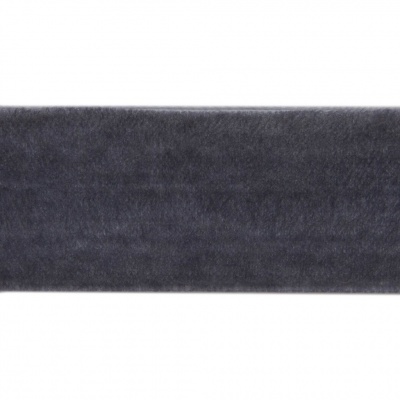 Лента бархатная нейлон, шир.25 мм, (упак. 45,7м), цв.189-т.серый - купить в Липецке. Цена: 981.09 руб.
