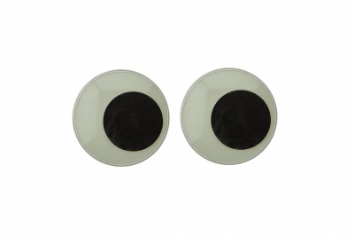 Глазки для игрушек, круглые, с бегающими зрачками, 24 мм/упак.50+/-2 шт, цв. -черно-белые - купить в Липецке. Цена: 60.32 руб.
