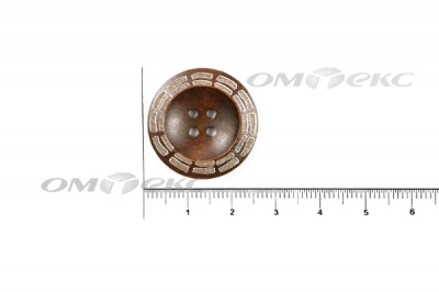 Пуговица деревянная круглая №53 (25мм) - купить в Липецке. Цена: 3.68 руб.