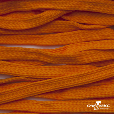 Шнур плетеный (плоский) d-12 мм, (уп.90+/-1м), 100% полиэстер, цв.267 - оранжевый - купить в Липецке. Цена: 8.62 руб.