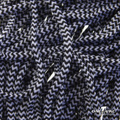 Шнурки #107-16, круглые 130 см, двухцветные цв.серый/чёрный - купить в Липецке. Цена: 31.89 руб.