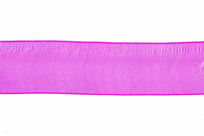 Лента органза 1015, шир. 10 мм/уп. 22,8+/-0,5 м, цвет ярк.розовый - купить в Липецке. Цена: 38.39 руб.
