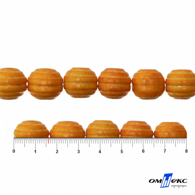 0309-Бусины деревянные "ОмТекс", 16 мм, упак.50+/-3шт, цв.003-оранжевый - купить в Липецке. Цена: 62.22 руб.