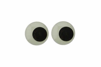 Глазки для игрушек, круглые, с бегающими зрачками, 15 мм/упак.50+/-2 шт, цв. -черно-белые - купить в Липецке. Цена: 47.40 руб.