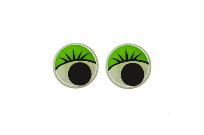 Глазки для игрушек, круглые, с бегающими зрачками, 8 мм/упак.50+/-2 шт, цв. -зеленый - купить в Липецке. Цена: 59.05 руб.