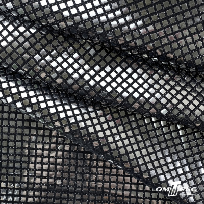 Трикотажное полотно голограмма, шир.140 см, #603 -черный/серебро - купить в Липецке. Цена 771.75 руб.
