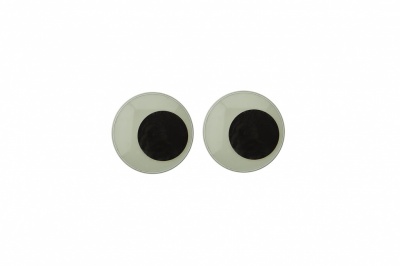 Глазки для игрушек, круглые, с бегающими зрачками, 8 мм/упак.50+/-2 шт, цв. -черно-белые - купить в Липецке. Цена: 15.88 руб.