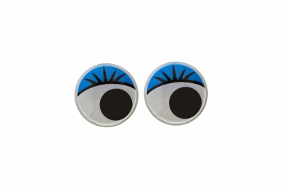 Глазки для игрушек, круглые, с бегающими зрачками, 8 мм/упак.50+/-2 шт, цв. -синий - купить в Липецке. Цена: 59.05 руб.