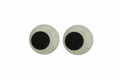 Глазки для игрушек, круглые, с бегающими зрачками, 18 мм/упак.50+/-2 шт, цв. -черно-белые - купить в Липецке. Цена: 41.81 руб.