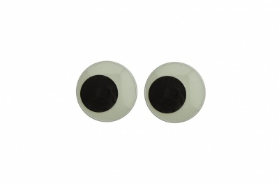 Глазки для игрушек, круглые, с ресничками, 10 мм/упак.50+/-2 шт, цв. -черно-белые - купить в Липецке. Цена: 21.24 руб.