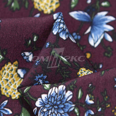 Плательная ткань "Фламенко" 4.1, 80 гр/м2, шир.150 см, принт растительный - купить в Липецке. Цена 259.21 руб.