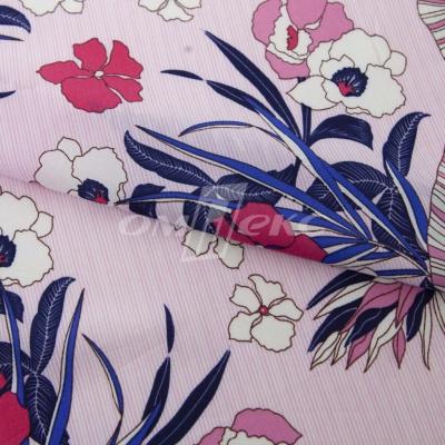 Плательная ткань "Фламенко" 18.1, 80 гр/м2, шир.150 см, принт растительный - купить в Липецке. Цена 239.03 руб.
