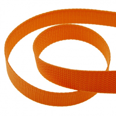 Стропа текстильная, шир. 25 мм (в нам. 50+/-1 ярд), цвет оранжевый - купить в Липецке. Цена: 409.94 руб.