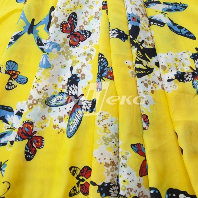 Плательная ткань "Софи" 7.2, 75 гр/м2, шир.150 см, принт бабочки - купить в Липецке. Цена 243.96 руб.