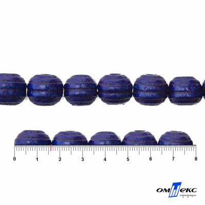 0309-Бусины деревянные "ОмТекс", 16 мм, упак.50+/-3шт, цв.006-синий - купить в Липецке. Цена: 62.22 руб.